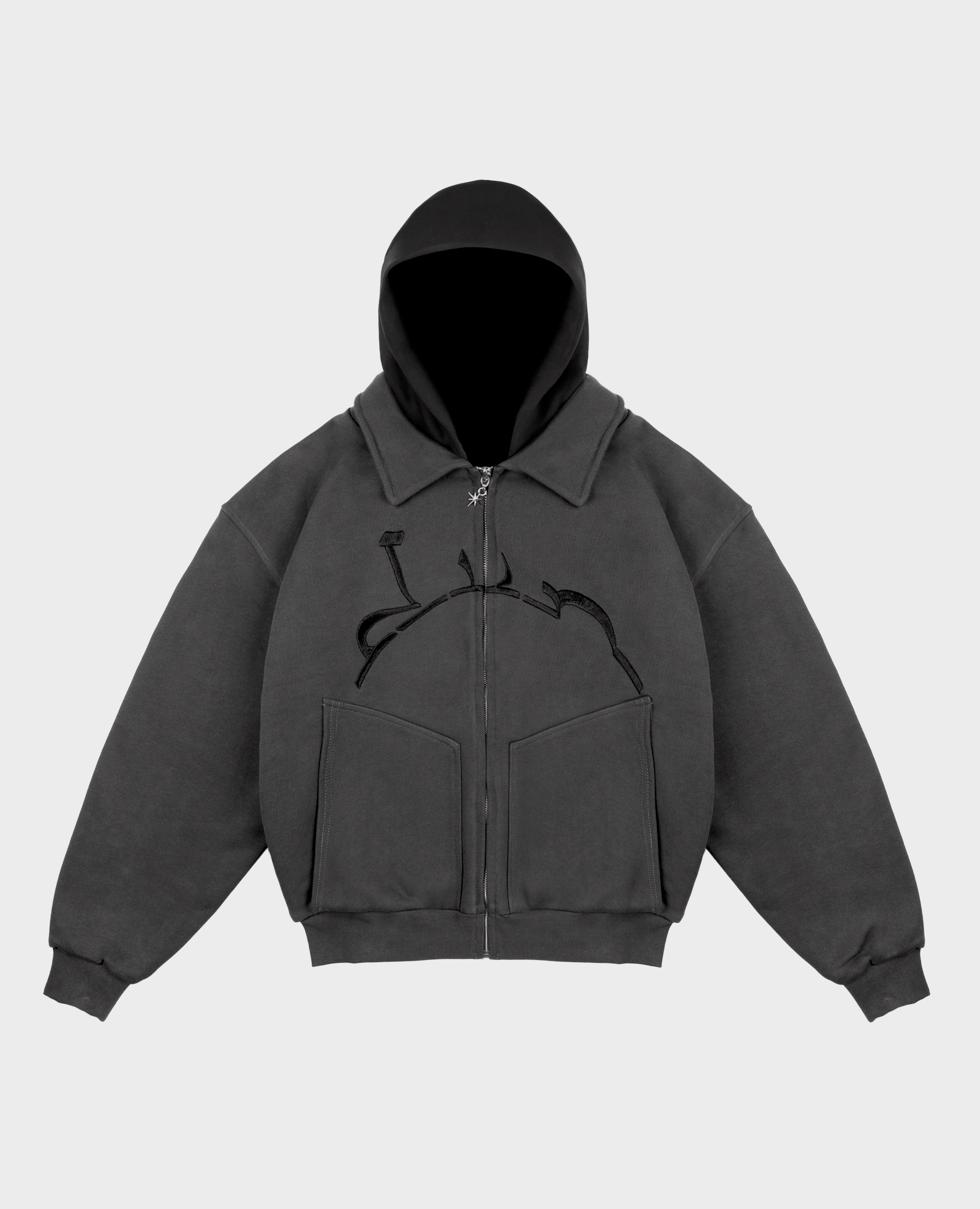 DARK HOODED ZIP JACKET
