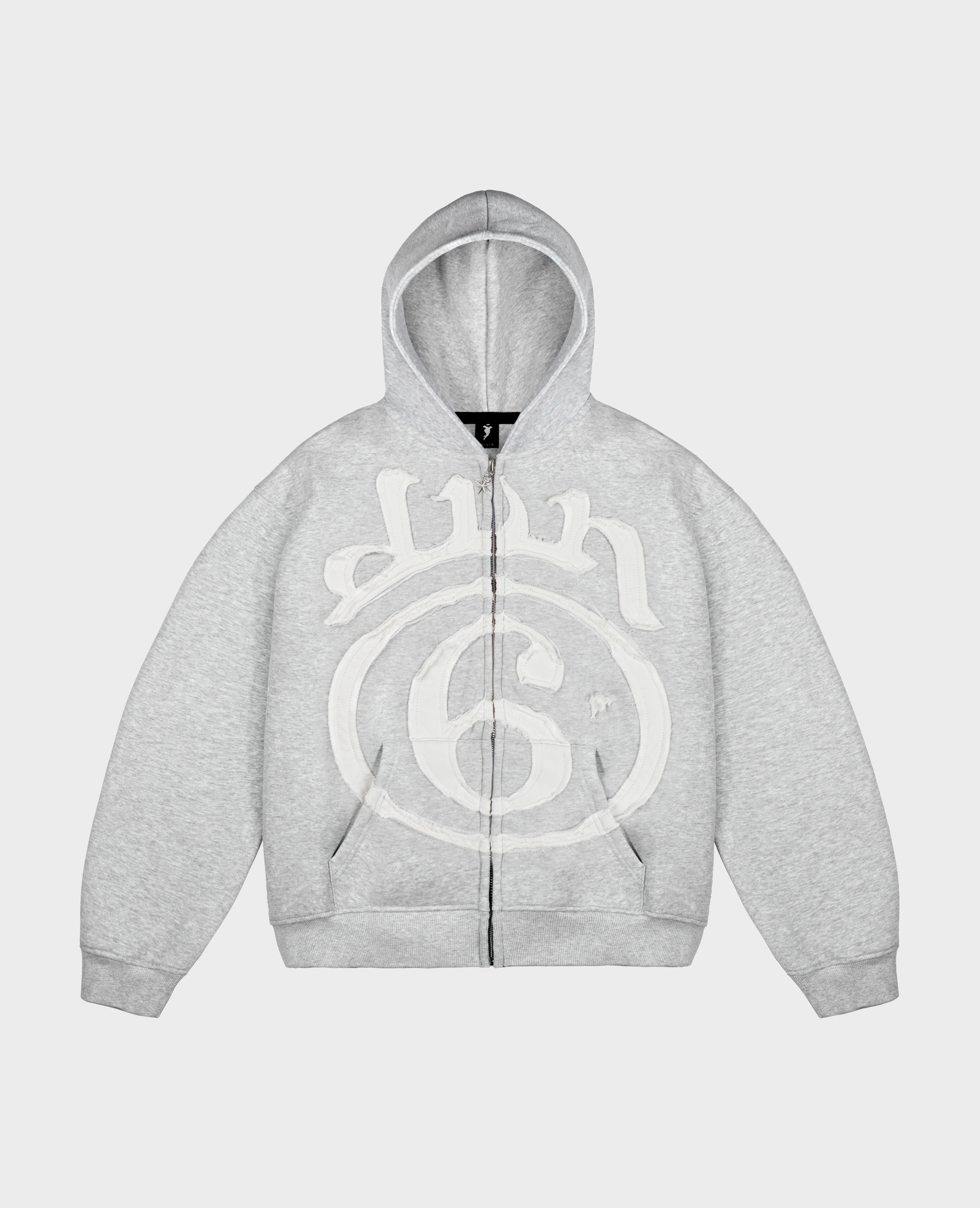 GREY 6STARS PATCH ZIP