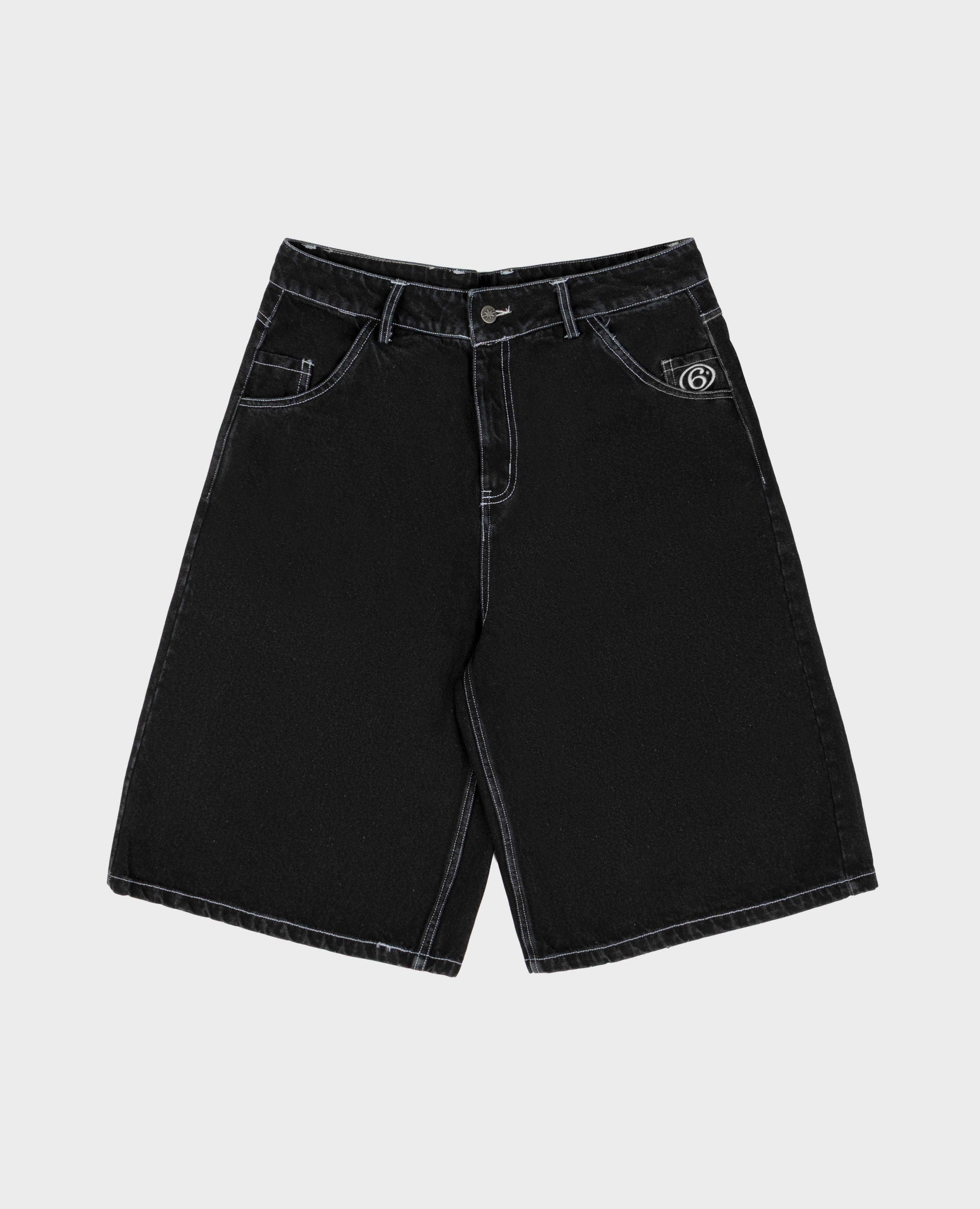 BLACK SIX DENIM JORTS