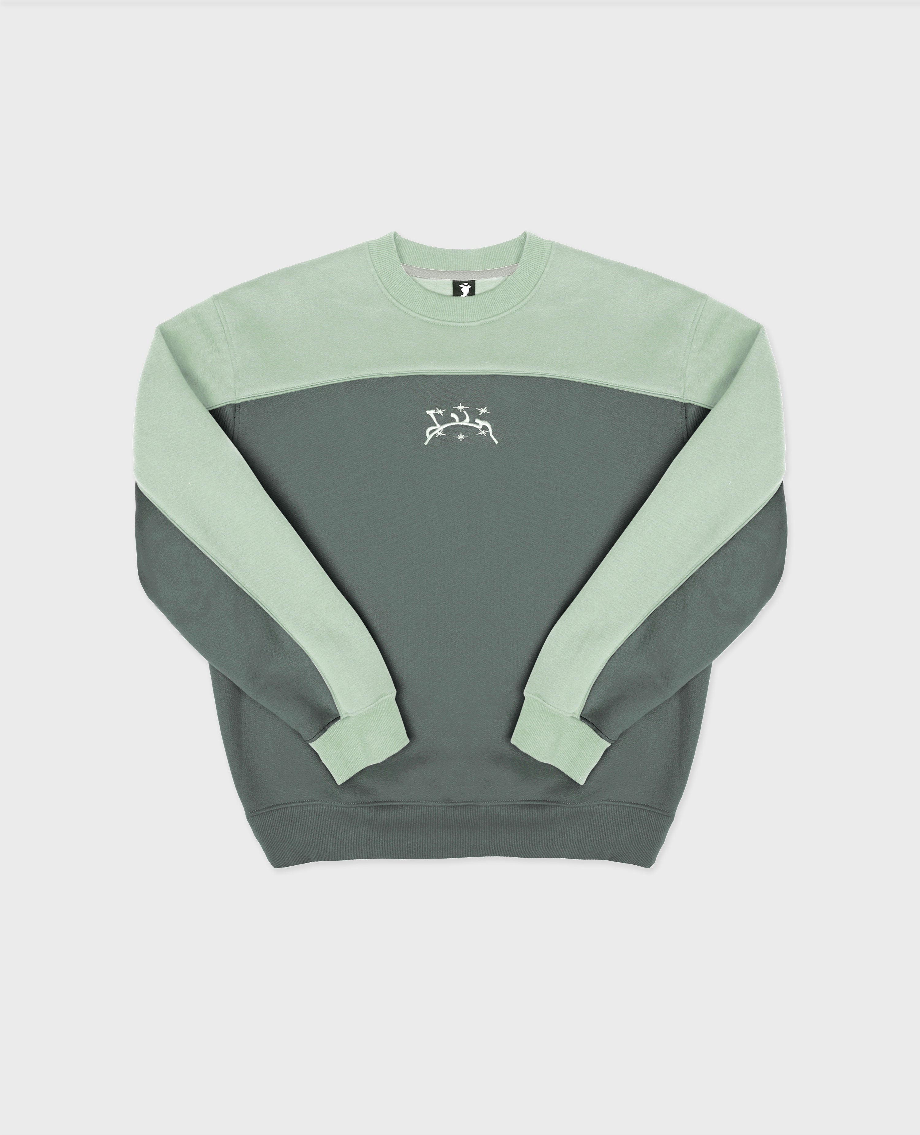 GREEN WAVY CREWNECK